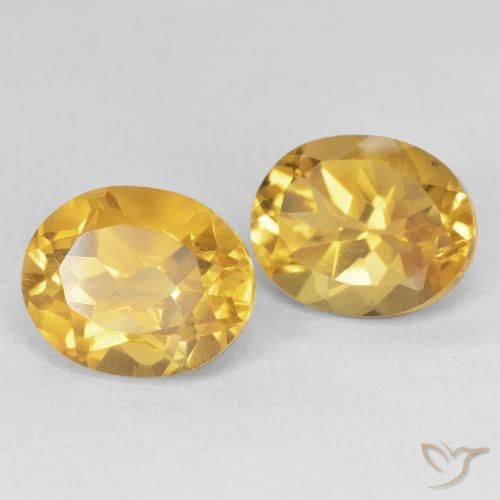 8.32 ctw Golden Citrine Stones, Natural Citrine in Oval Facet Shape for Sale