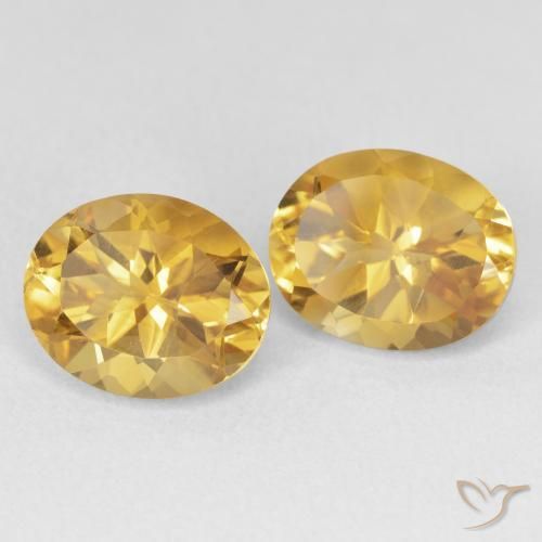 7.40 ctw Golden Citrine Stones, Natural Citrine in Oval Facet Shape for Sale