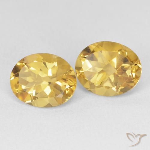 6.74 ctw Golden Citrine Stones, Natural Citrine in Oval Facet Shape for Sale