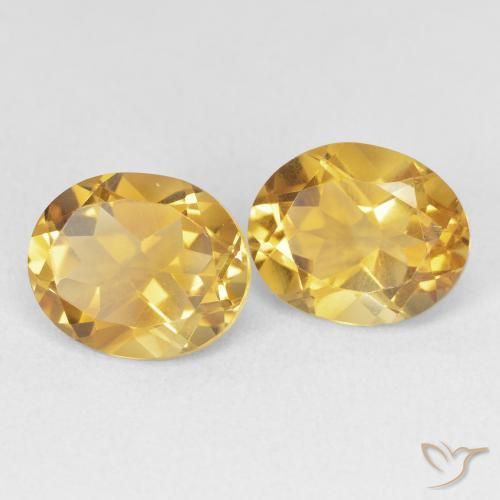 7.07 ctw Golden Citrine Stones, Natural Citrine in Oval Facet Shape for Sale