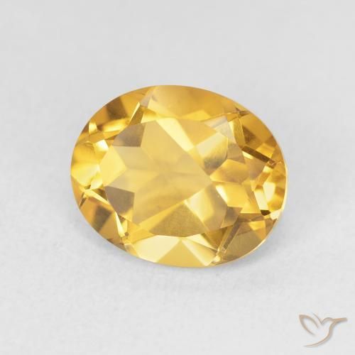 3.38 ct Golden Citrine Stone, Natural Citrine in Oval Facet Shape for Sale