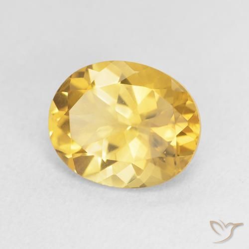3.55 ct Golden Citrine Stone, Natural Citrine in Oval Facet Shape for Sale