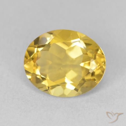 3.32 ct Golden Citrine Stone, Natural Citrine in Oval Facet Shape for Sale