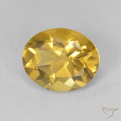 3.39 ct Golden Citrine Stone, Natural Citrine in Oval Facet Shape for Sale