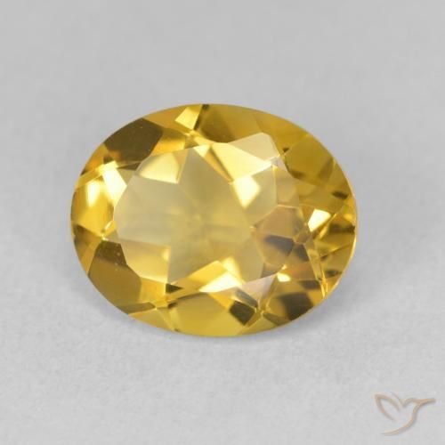 3.18 ct Golden Citrine Stone, Natural Citrine in Oval Facet Shape for Sale