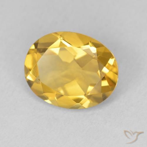 3.14 ct Golden Citrine Stone, Natural Citrine in Oval Facet Shape for Sale