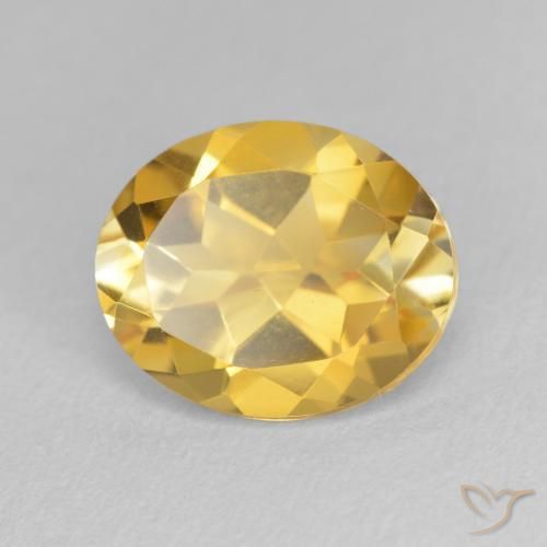 3.51 ct Golden Citrine Stone, Natural Citrine in Oval Facet Shape for Sale
