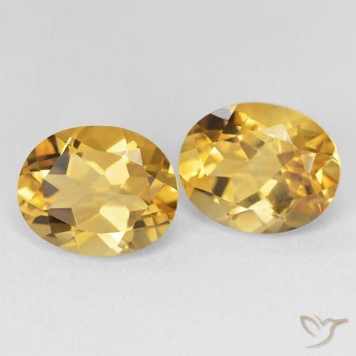6.81 ctw Golden Citrine Stones, Natural Citrine in Oval Facet Shape for Sale
