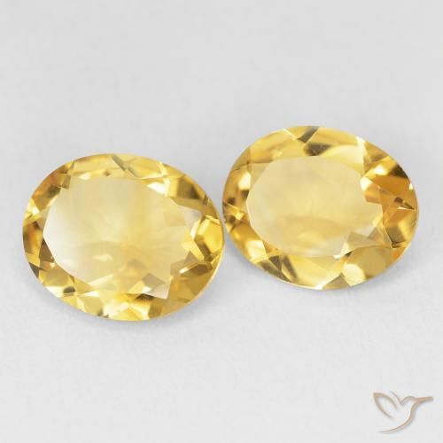 5.23 ctw Golden Citrine Stones, Natural Citrine in Oval Facet Shape for Sale