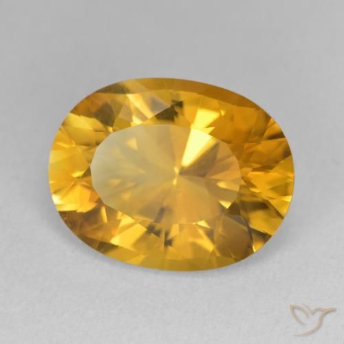 6.35 ct Golden Citrine Stone, Natural Citrine in Oval Facet Shape for Sale