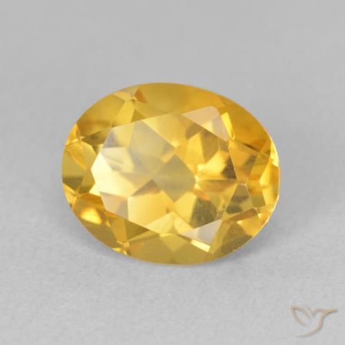 3.33 ct Golden Citrine Stone, Natural Citrine in Oval Facet Shape for Sale