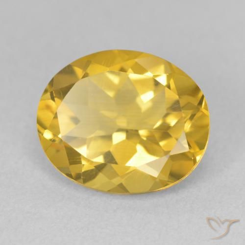 4.36 ct Golden Citrine Stone, Natural Citrine in Oval Facet Shape for Sale