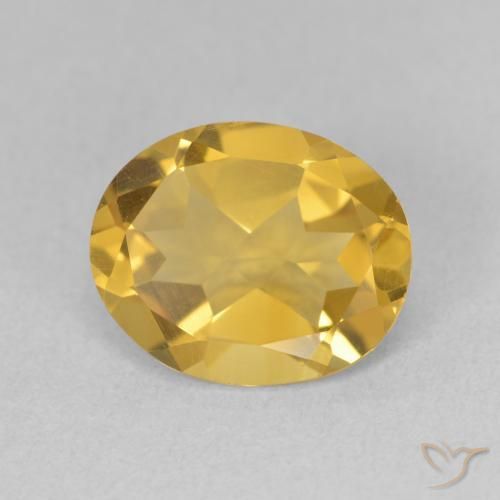 2.95 ct Golden Citrine Stone, Natural Citrine in Oval Facet Shape for Sale