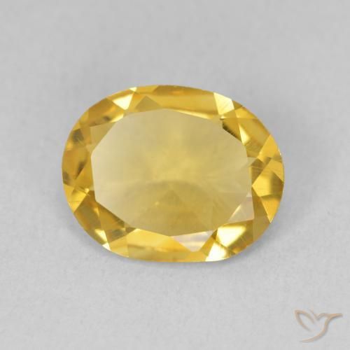 2.38 ct Golden Citrine Stone, Natural Citrine in Oval Facet Shape for Sale