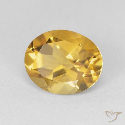 3.48 ct Golden Citrine Stone, Natural Citrine in Oval Facet Shape for Sale