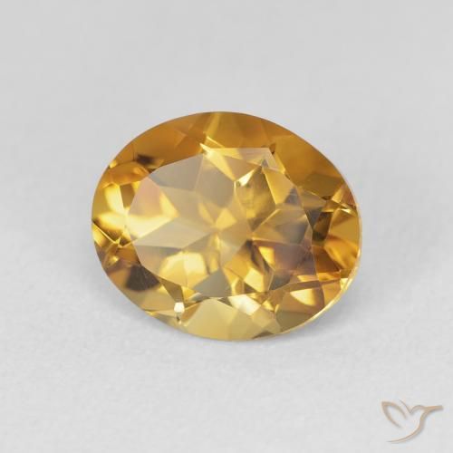 3.06 ct Golden Citrine Stone, Natural Citrine in Oval Facet Shape for Sale