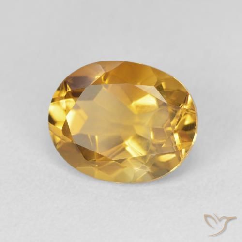 3.30 ct Golden Citrine Stone, Natural Citrine in Oval Facet Shape for Sale