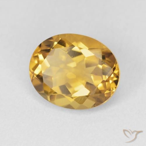 3.47 ct Golden Citrine Stone, Natural Citrine in Oval Facet Shape for Sale