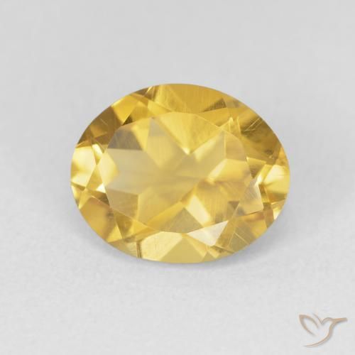 3.20 ct Golden Citrine Stone, Natural Citrine in Oval Facet Shape for Sale