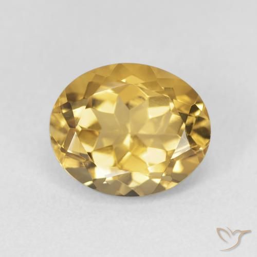 3.53ct Natural Medium Gold Citrine, Oval, VVS-VS