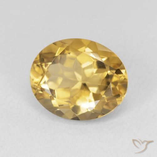 3.53 ct Golden Citrine Stone, Natural Citrine in Oval Facet Shape for Sale