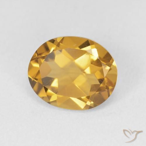 3.20 ct Golden Citrine Stone, Natural Citrine in Oval Facet Shape for Sale