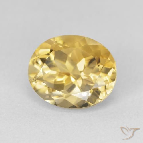 4.03 ct Golden Citrine Stone, Natural Citrine in Oval Facet Shape for Sale