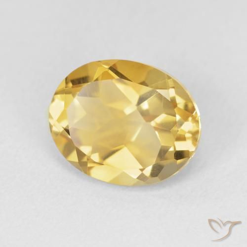 3.48 ct Golden Citrine Stone, Natural Citrine in Oval Facet Shape for Sale
