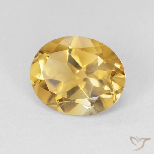 3.25 ct Golden Citrine Stone, Natural Citrine in Oval Facet Shape for Sale