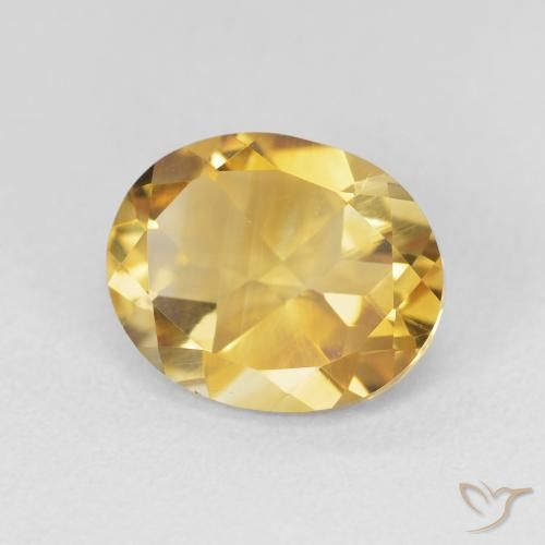 3.38 ct Golden Citrine Stone, Natural Citrine in Oval Facet Shape for Sale