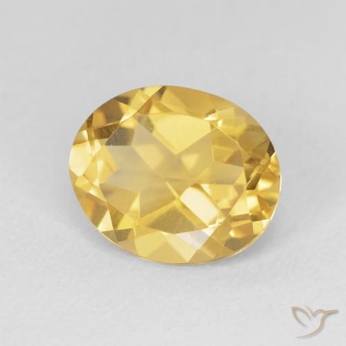 3.52 ct Golden Citrine Stone, Natural Citrine in Oval Facet Shape for Sale
