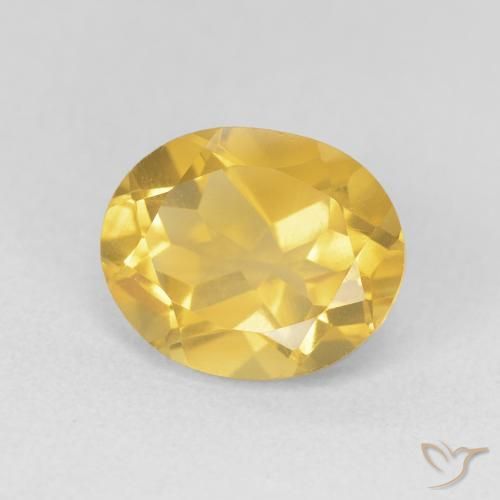 3.78 ct Golden Citrine Stone, Natural Citrine in Oval Facet Shape for Sale