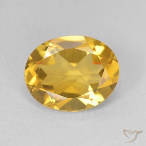 3.11ct Natural Medium Gold Citrine, Oval, VVS, Photo A