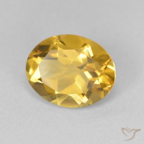 3.03 ct Golden Citrine Stone, Natural Citrine in Oval Facet Shape for Sale