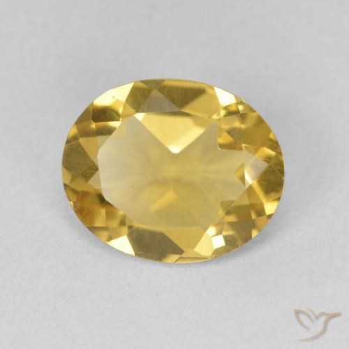 2.44 ct Golden Citrine Stone, Natural Citrine in Oval Facet Shape for Sale