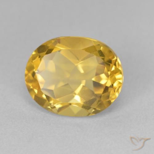 3.54 ct Golden Citrine Stone, Natural Citrine in Oval Facet Shape for Sale
