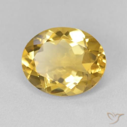3.31 ct Golden Citrine Stone, Natural Citrine in Oval Facet Shape for Sale