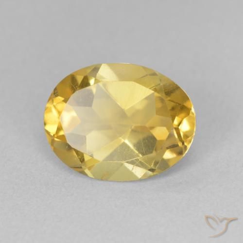 2.87 ct Golden Citrine Stone, Natural Citrine in Oval Facet Shape for Sale