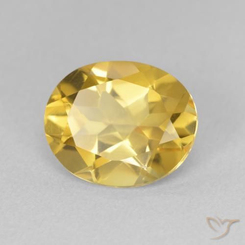 2.94 ct Golden Citrine Stone, Natural Citrine in Oval Facet Shape for Sale