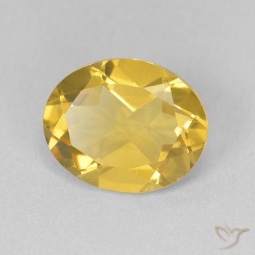 3.02 ct Golden Citrine Stone, Natural Citrine in Oval Facet Shape for Sale