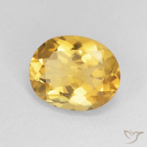 3.30 ct Golden Citrine Stone, Natural Citrine in Oval Facet Shape for Sale
