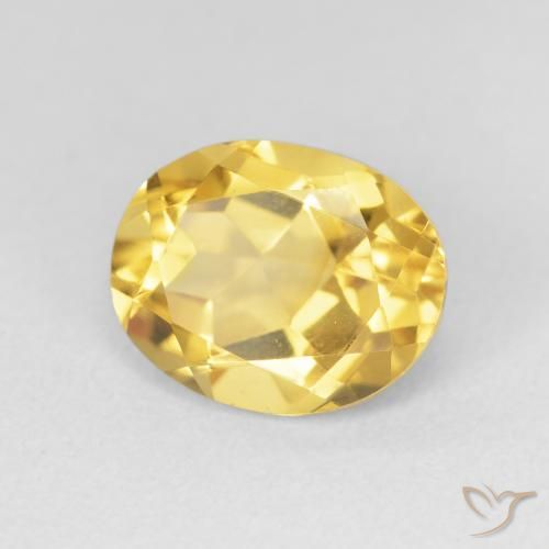 3.28 ct Golden Citrine Stone, Natural Citrine in Oval Facet Shape for Sale