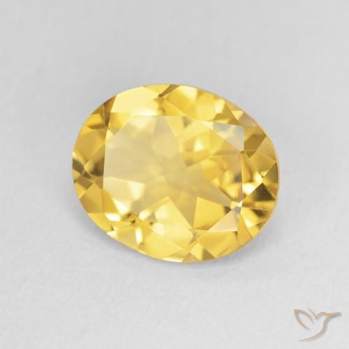 2.63 ct Golden Citrine Stone, Natural Citrine in Oval Facet Shape for Sale