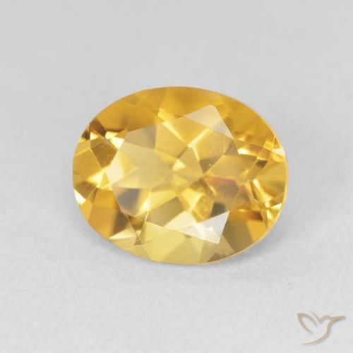 3.18 ct Golden Citrine Stone, Natural Citrine in Oval Facet Shape for Sale