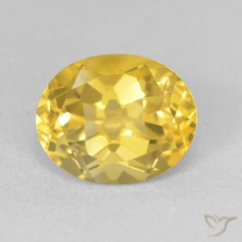 3.59 ct Golden Citrine Gemstone, Citrine Gem in Oval Facet Shape for Sale.