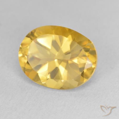 3.50 ct Golden Citrine Stone, Natural Citrine in Oval Facet Shape for Sale