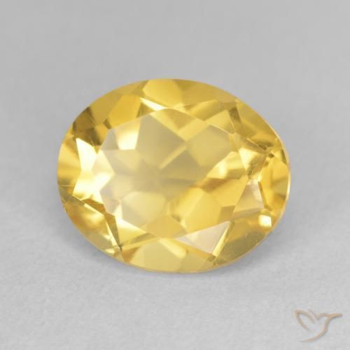 3.45 ct Golden Citrine Stone, Natural Citrine in Oval Facet Shape for Sale