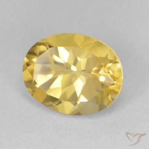 3.82 ct Golden Citrine Stone, Natural Citrine in Oval Facet Shape for Sale