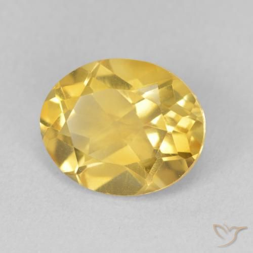 3.42 ct Golden Citrine Stone, Natural Citrine in Oval Facet Shape for Sale
