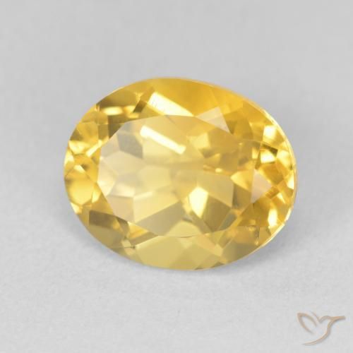 3.67 ct Golden Citrine Stone, Natural Citrine in Oval Facet Shape for Sale